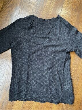 Surrealist, black lace stretchy long sleeve.